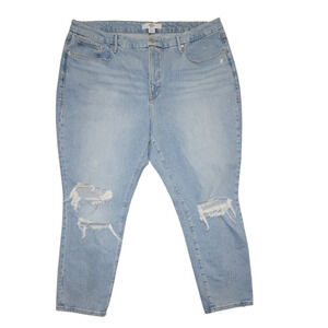 Good American x Zara Distressed Light Wash Jeans Size 20/52 Plus